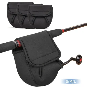 S/M/L Spinning Fishing Reel Cover with Adjustable Strap, Outdoor Reel Bag for Bump and Scratch Protection