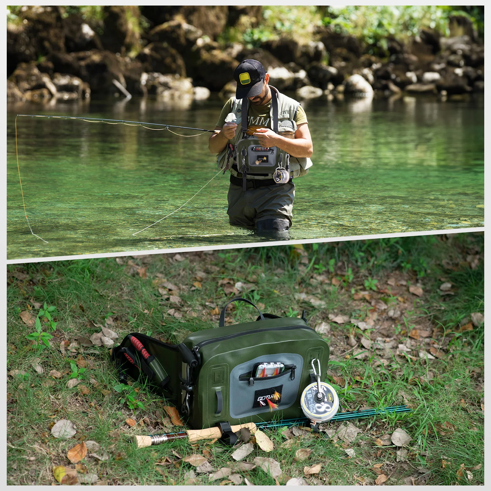 Goture Fishing Bags Waterpoof Large Capacity Resistant  Abrasion&scratch Durable Fishing Gear Bags Portable Outdoors Bag for Man