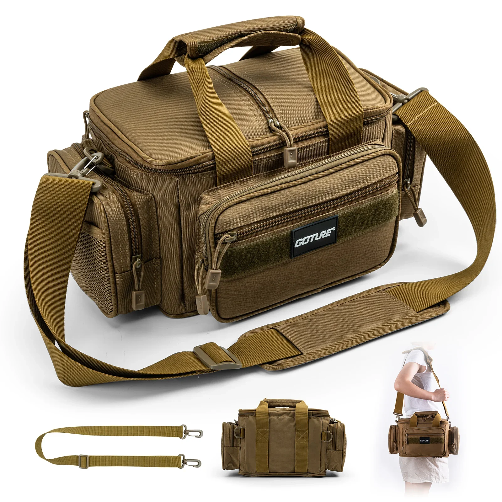 Goture Fishing Bags Waterproof 600D Oxford Fabric High Capacity Storage Durable Fishing Gear Bags for Men Outdoors Bag - Image 2