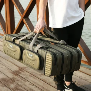 80cm/90cm/100cm/120cm Fishing Rod Bags Waterproof 3/4 Layer Fishing Reel Storage Case Gear Lures Bag Large Capacity Backpack