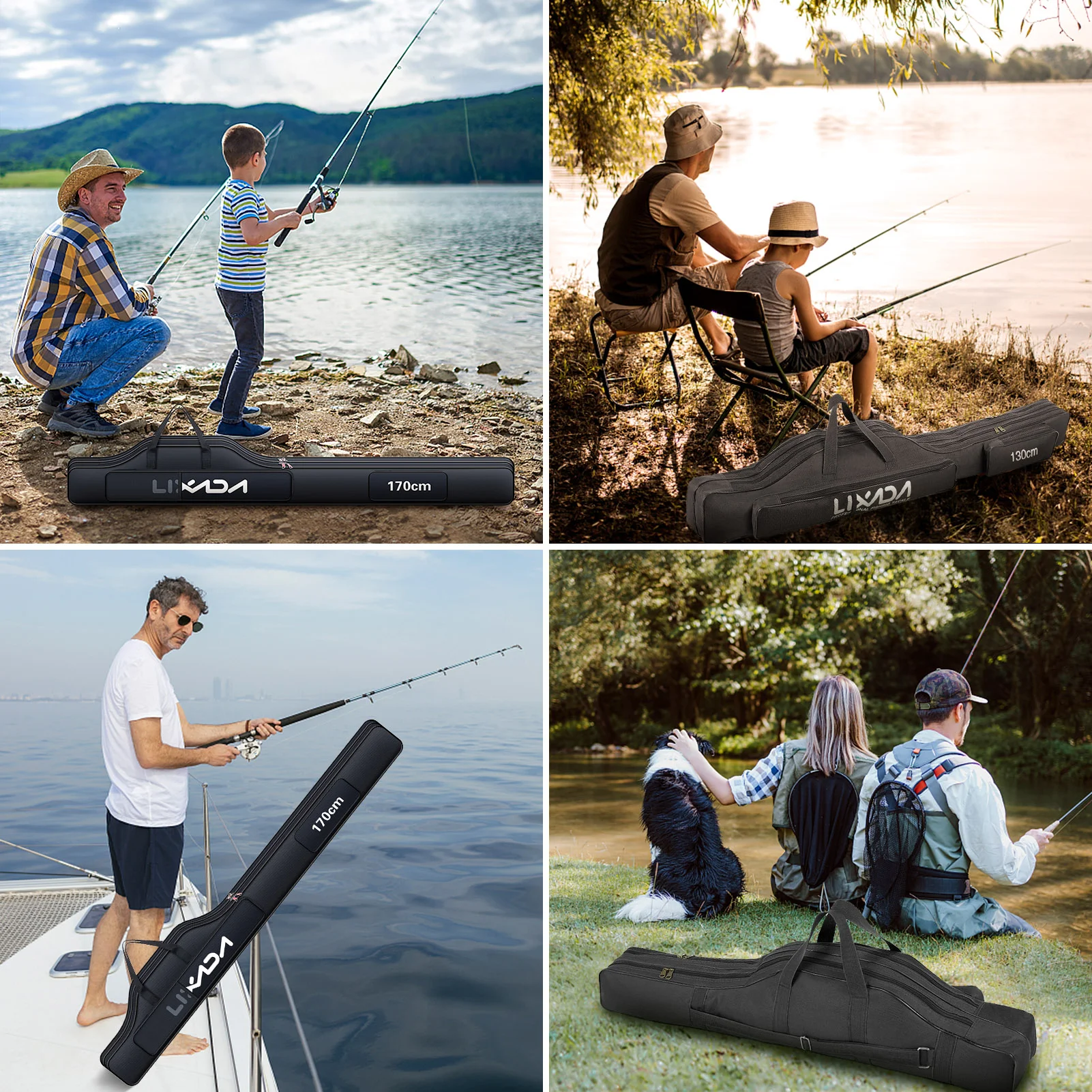Fishing Bag Portable Folding Fishing Rod Reel Bag Fishing Pole Gear Tackle Tool Carry Case Carrier Travel Storage Bag Organizer - Image 3
