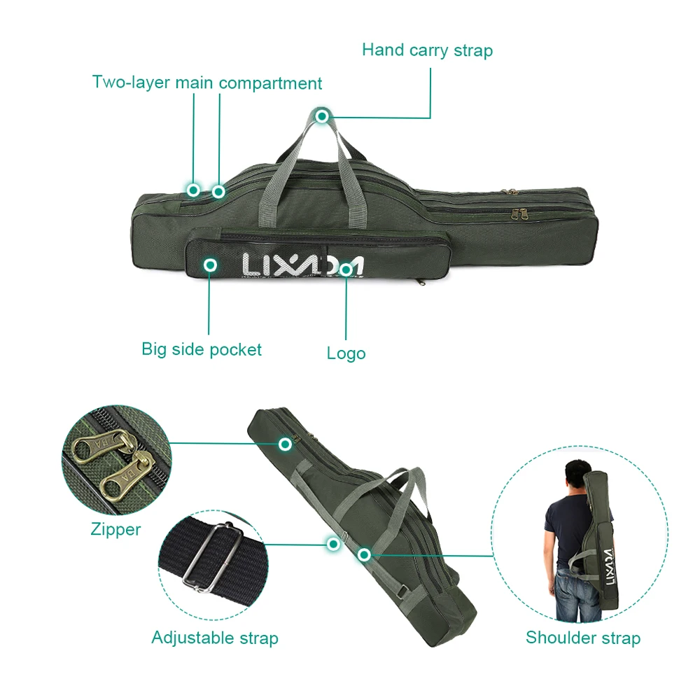 Fishing Bag Portable Folding Fishing Rod Reel Bag Fishing Pole Gear Tackle Tool Carry Case Carrier Travel Storage Bag Organizer Fishing Bag Portable Folding Fishing Rod Reel Bag Fishing Pole Gear Tackle Tool Carry Case Carrier Travel Storage Bag Organizer