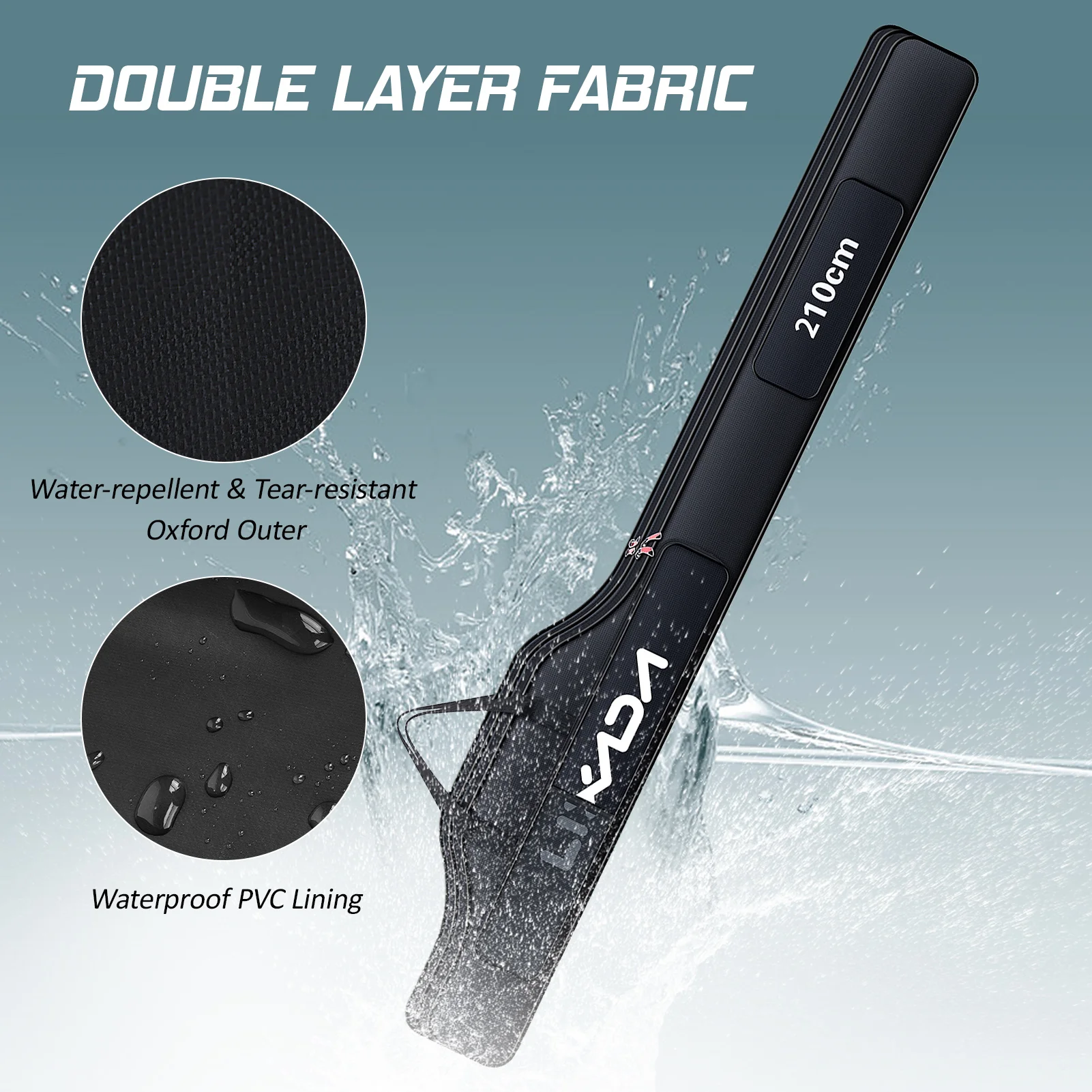 Fishing Bag Portable Folding Fishing Rod Reel Bag Fishing Pole Gear Tackle Tool Carry Case Carrier Travel Storage Bag Organizer - Image 2