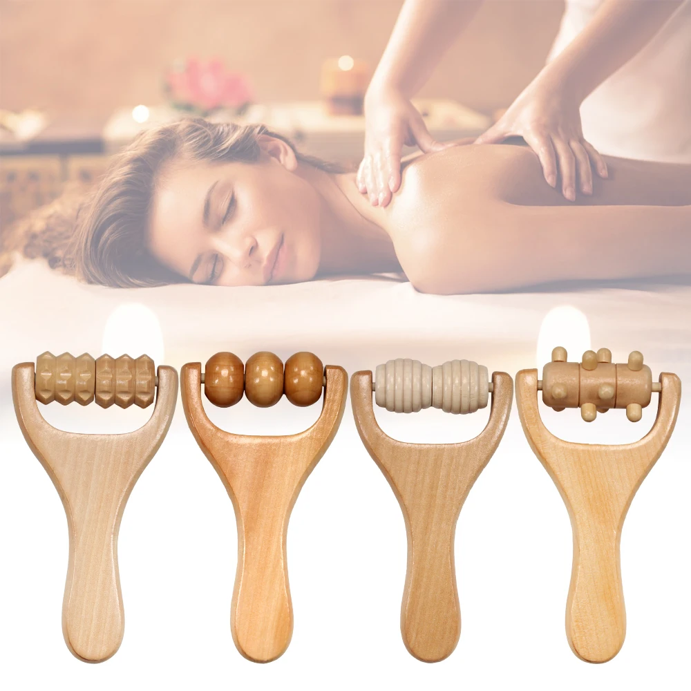 1pcs Wooden Massage Roller, Multi-Functional Body Roller for Cellulite Reduction, Eases Muscle Tension ,Natural Muscle Roller - Image 3