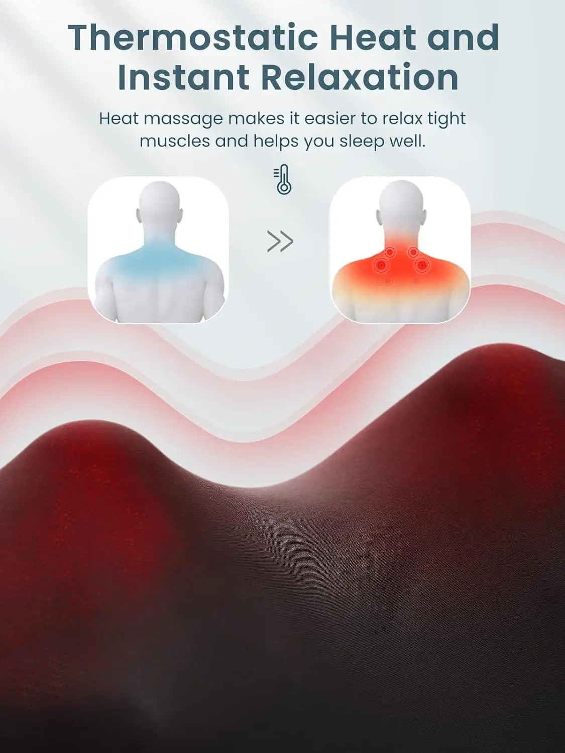Shiatsu Neck and Shoulder Massager Heated Back Massager U Shape Deep Kneading Electric Massage Pillow For Neck Waist Leg Body Shiatsu Neck and Shoulder Massager Heated Back Massager U Shape Deep Kneading Electric Massage Pillow For Neck Waist Leg Body