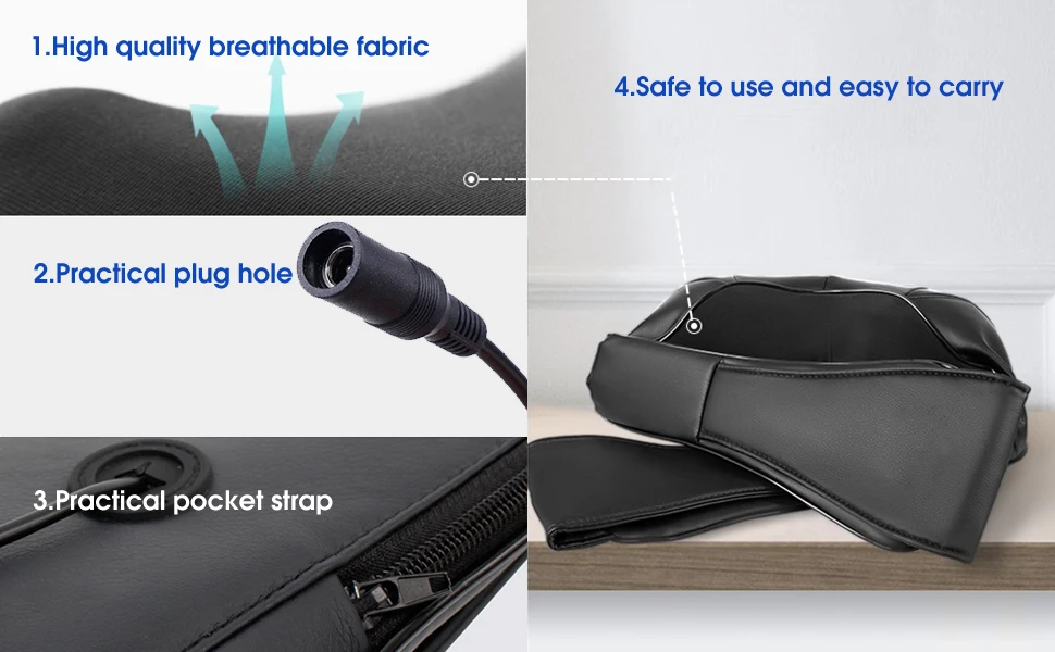 Shiatsu Neck and Shoulder Massager Heated Back Massager U Shape Deep Kneading Electric Massage Pillow For Neck Waist Leg Body Shiatsu Neck and Shoulder Massager Heated Back Massager U Shape Deep Kneading Electric Massage Pillow For Neck Waist Leg Body