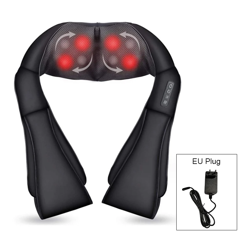 Shiatsu Neck and Shoulder Massager Heated Back Massager U Shape Deep Kneading Electric Massage Pillow For Neck Waist Leg Body - Image 5