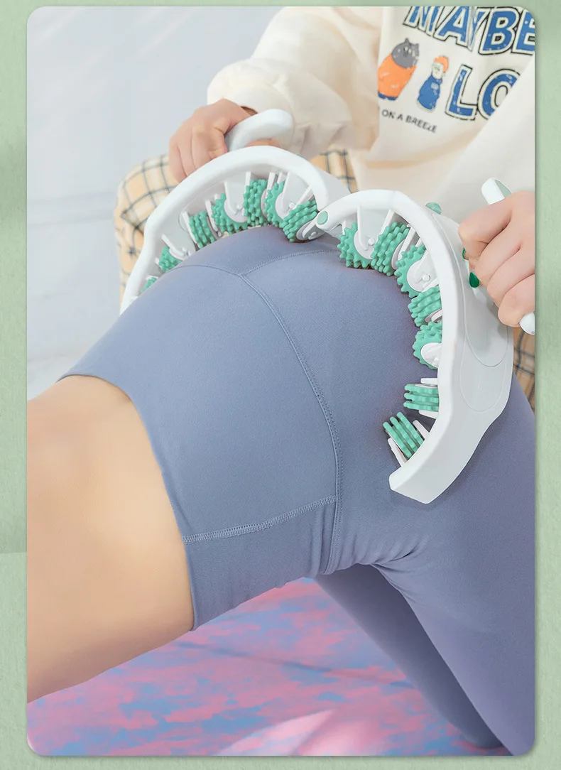 Multi-function Ring Leg Massager Massage Roller Detachable Handles for Full Body Neck Shoulder Abdominal Muscle Slimming