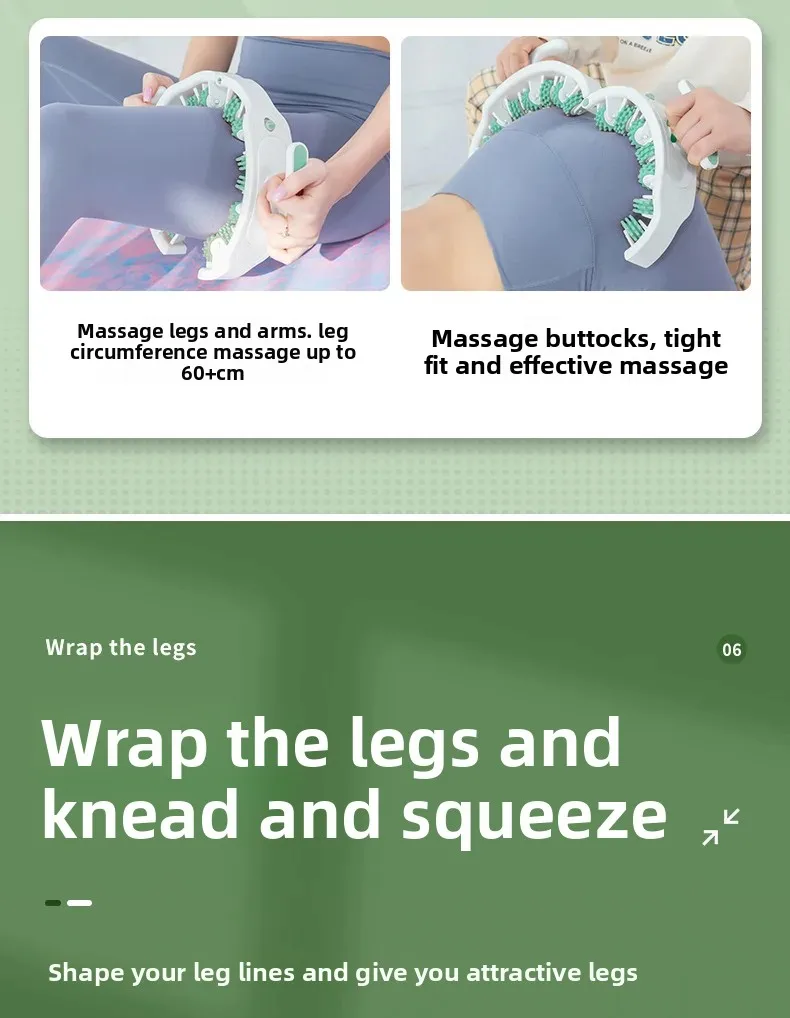 Multi-function Ring Leg Massager Massage Roller Detachable Handles for Full Body Neck Shoulder Abdominal Muscle Slimming