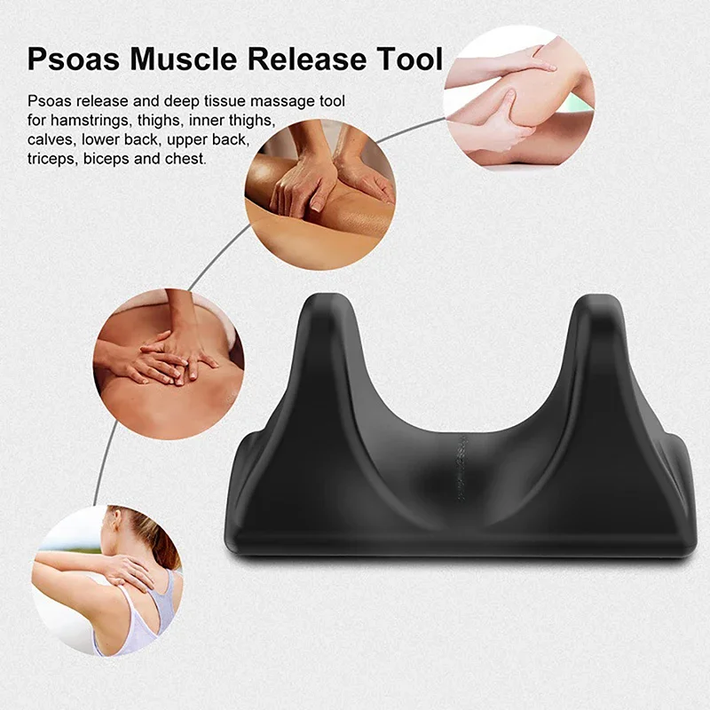 Psoas Muscle Release Deep Tissue Massage Tool Psoas Back Hip Flexor Release Tool Black Muscle Relaxing Massager for Gym Sports - Image 2