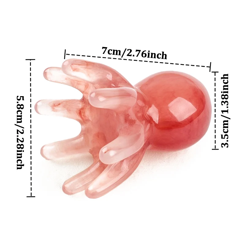 1pc Resin Octopus Comb Head Massager Meridian Scraping Scalp Massage Brush Acupuncture SPA Gua Sha Health Massage Tool - Image 6