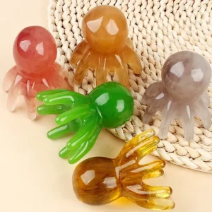 1pc Resin Octopus Comb Head Massager Meridian Scraping Scalp Massage Brush Acupuncture SPA Gua Sha Health Massage Tool