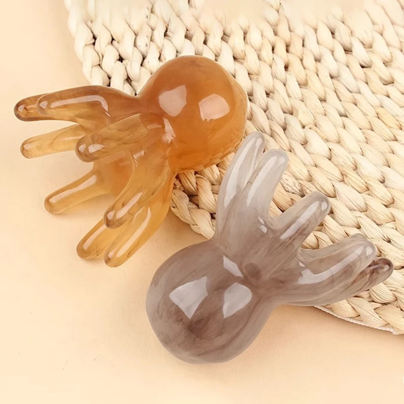 1pc Resin Octopus Comb Head Massager Meridian Scraping Scalp Massage Brush Acupuncture SPA Gua Sha Health Massage Tool - Image 5