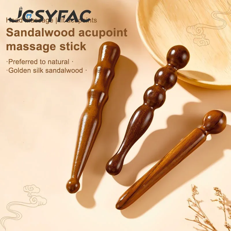 Natural Sandalwood Massager Acupoint Reflexology Tools Wood Massage Stick Tool For Full Body Relaxing Deep Tissue Foot Massage - Image 3
