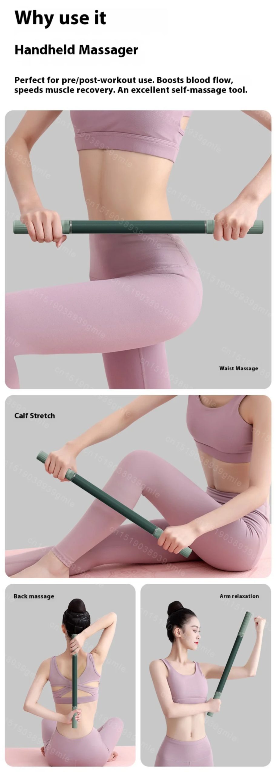 Yoga Stick for Stretching Relaxation Tool Open Back Standing Training Roller Hunchback Corrector Stick for Fitness Accessories