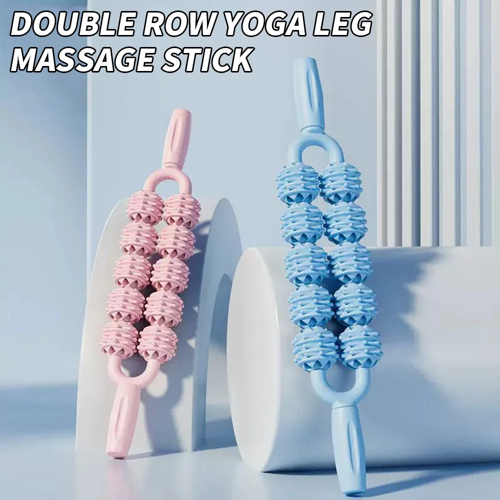 Yoga Massage Stick Yoga Fitness Wolf Teeth Muscles Massage Stick Calves Thighs Quadriceps Arm Forearm Relaxation Artifact Roller