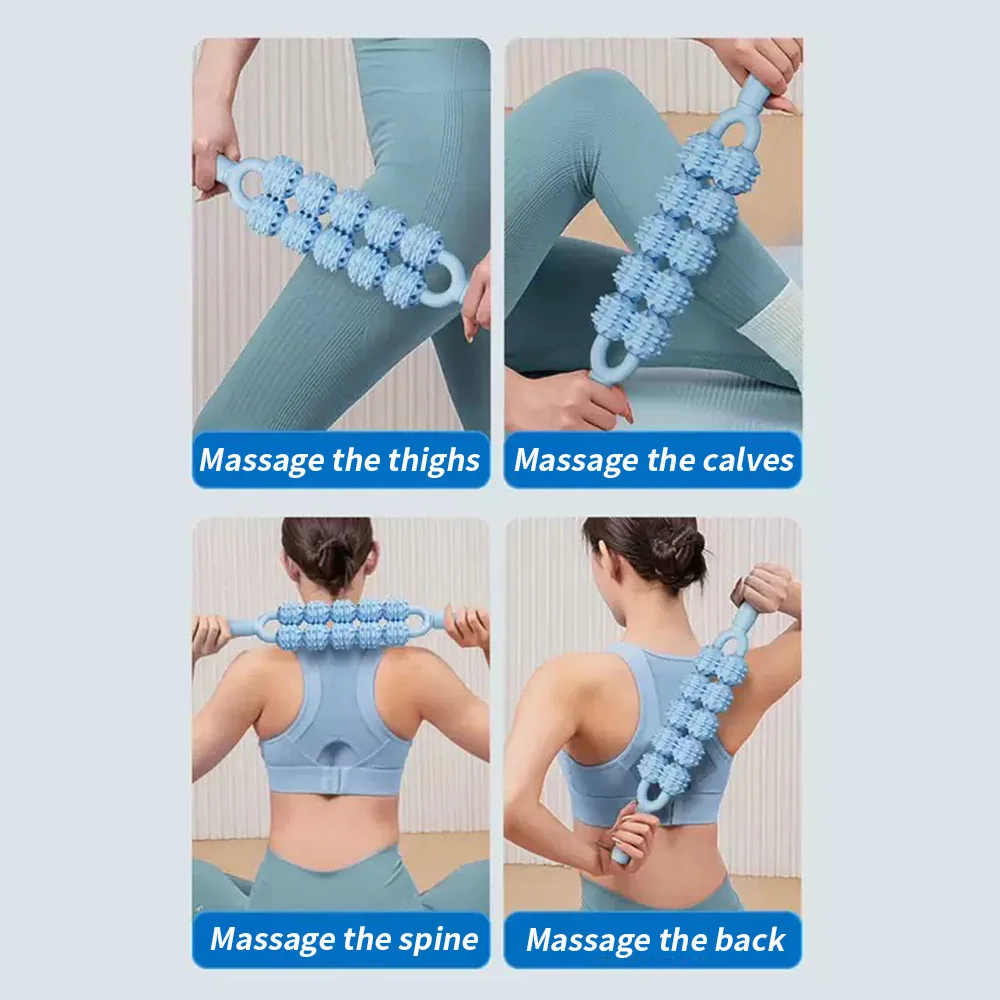 Yoga Massage Stick Yoga Fitness Wolf Teeth Muscles Massage Stick Calves Thighs Quadriceps Arm Forearm Relaxation Artifact Roller