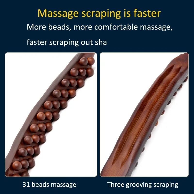 Wooden Gua Sha Massage Stick Carbonized Wood Guasha Scraping Tool Rolling Stick Full Body Massager Anti Cellulite 8/20/31 Beads Wooden Gua Sha Massage Stick Carbonized Wood Guasha Scraping Tool Rolling Stick Full Body Massager Anti Cellulite 8/20/31 Beads