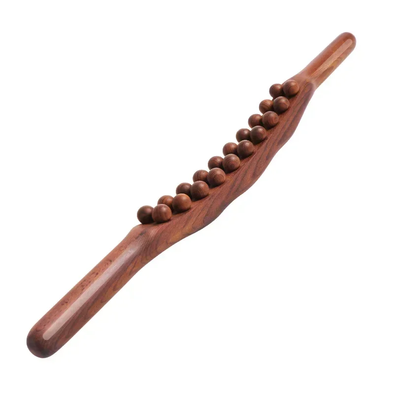 Wooden Gua Sha Massage Stick Carbonized Wood Guasha Scraping Tool Rolling Stick Full Body Massager Anti Cellulite 8/20/31 Beads - Image 5