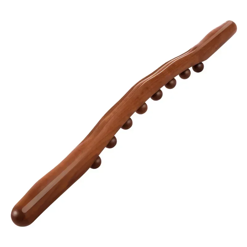 Wooden Gua Sha Massage Stick Carbonized Wood Guasha Scraping Tool Rolling Stick Full Body Massager Anti Cellulite 8/20/31 Beads - Image 6