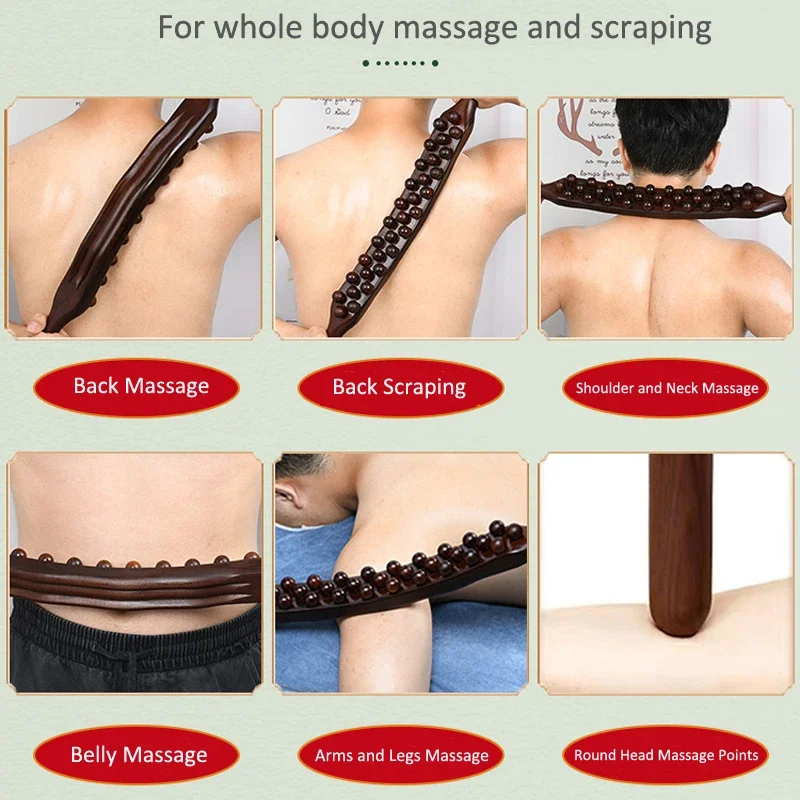 Wooden Gua Sha Massage Stick Carbonized Wood Guasha Scraping Tool Rolling Stick Full Body Massager Anti Cellulite 8/20/31 Beads Wooden Gua Sha Massage Stick Carbonized Wood Guasha Scraping Tool Rolling Stick Full Body Massager Anti Cellulite 8/20/31 Beads