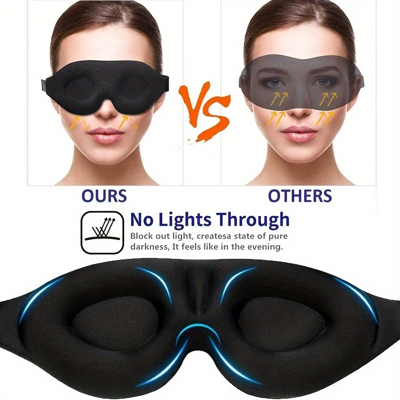 3D Contour Cup Sleep Mask With Noise Ear plug, Light Blocking Night Facial Mask, Soft & Comfortable, Soothing 3D Contour Cup Sleep Mask With Noise Ear plug, Light Blocking Night Facial Mask, Soft & Comfortable, Soothing