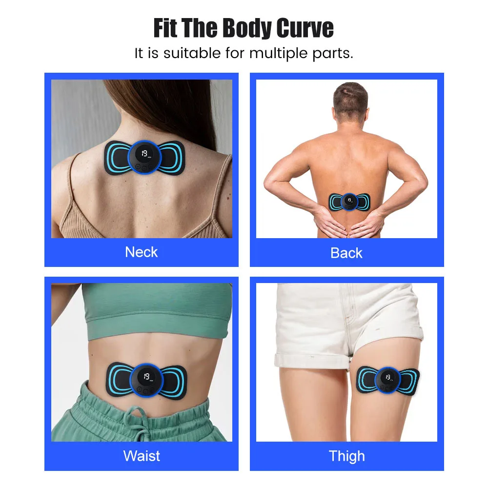 5pcs set Neck Back Massager Sticker EMS Pulse Mini Electric Massage for Shoulder Leg Cervical Body Muscle Stimulator Relief Pain - Image 5