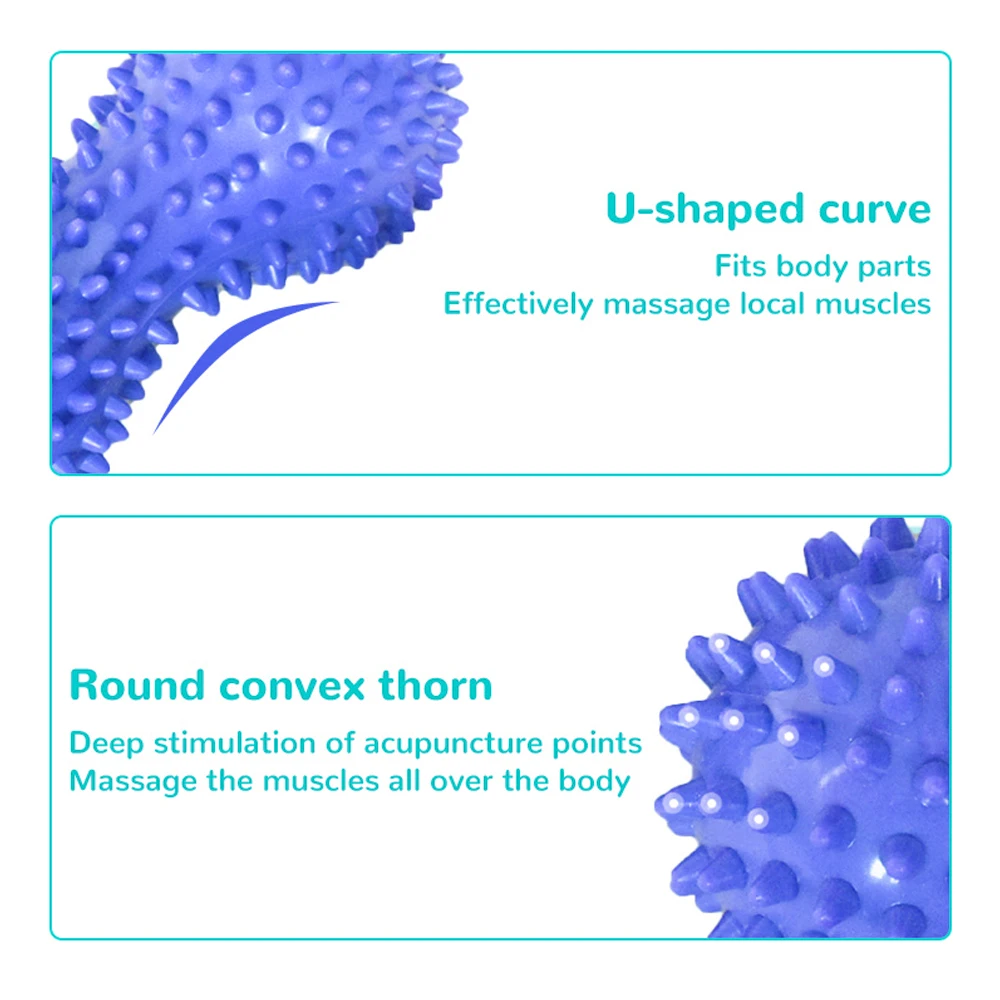 1pcs Massage Roller Peanut Double Lacrosse Spiky Ball Myofascial Balls for Plantar Fasciitis Mobility Back Foot Arch Pain Relief