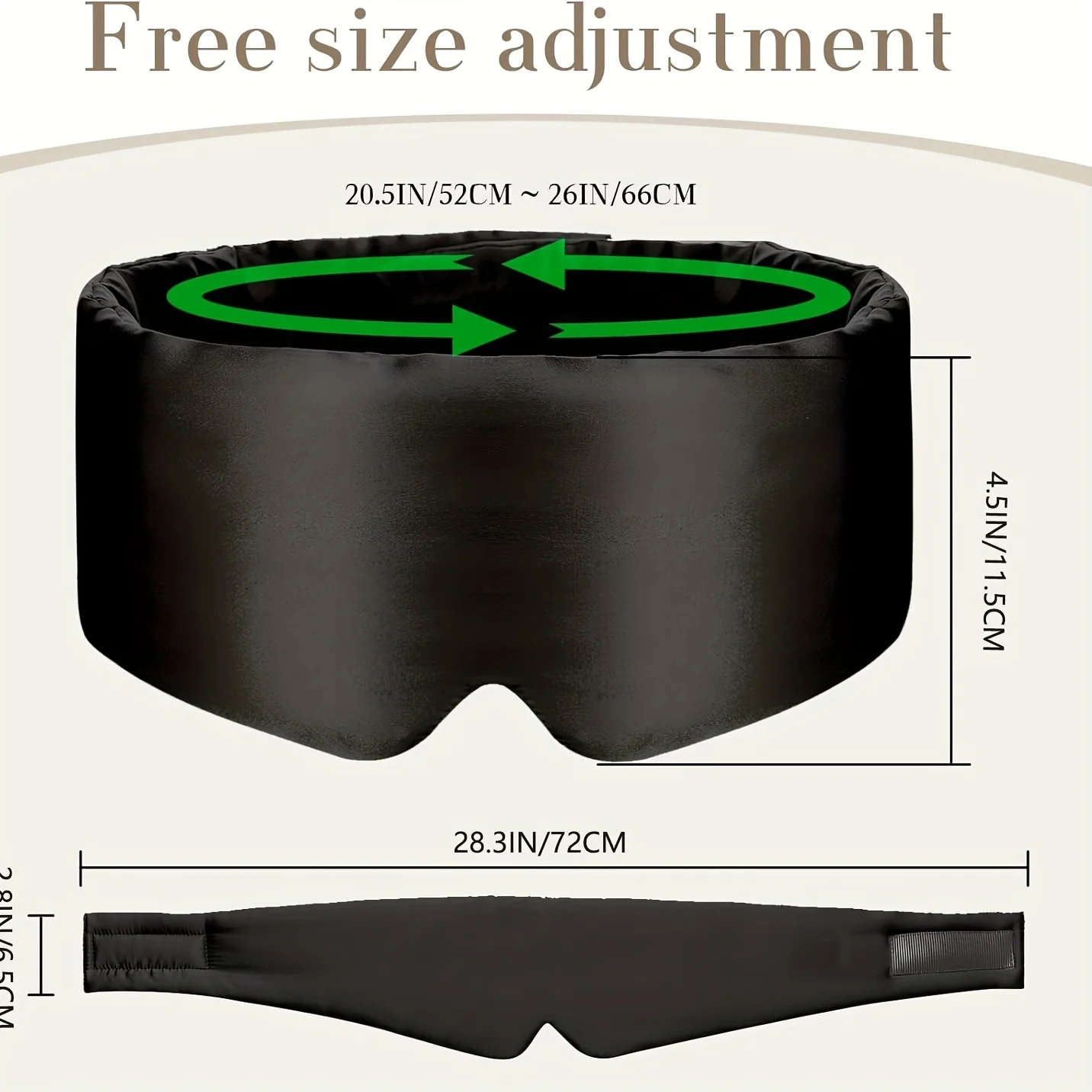 Silk Sleep Mask for Full Eye Coverage-Adjustable, Breathable & Skin-Friendly, Light-Blocking for Restful Sleep, Sleep Eye Mask - Image 3