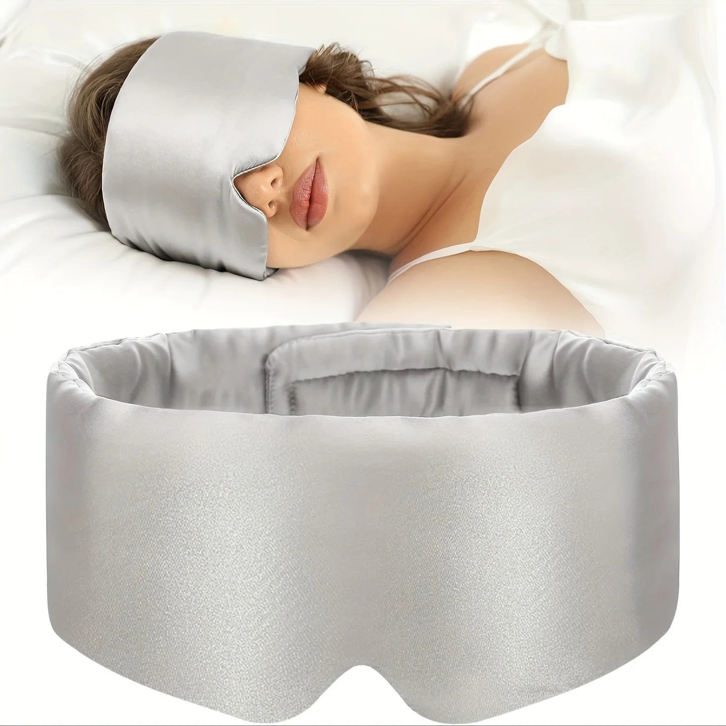 Silk Sleep Mask for Full Eye Coverage-Adjustable, Breathable & Skin-Friendly, Light-Blocking for Restful Sleep, Sleep Eye Mask Silk Sleep Mask for Full Eye Coverage-Adjustable, Breathable & Skin-Friendly, Light-Blocking for Restful Sleep, Sleep Eye Mask