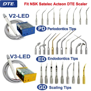 Woodpecker DTE Dental Ultrasonic Scaler V2 V3 LED Dentistry Scaler Tips For Scaling Endodontics Fit NSK Satelec Acteon handle