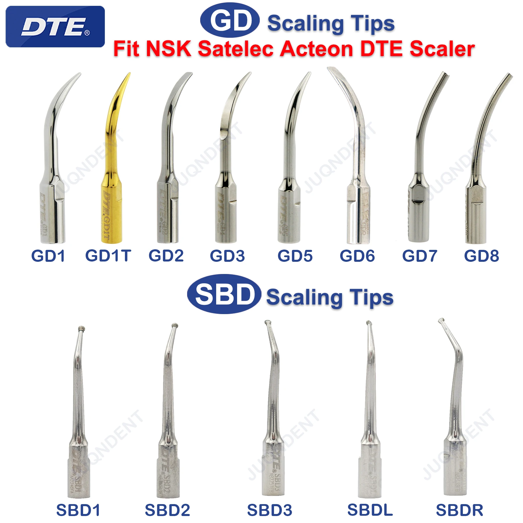 Woodpecker DTE Dental Ultrasonic Scaler V2 V3 LED Dentistry Scaler Tips For Scaling Endodontics Fit NSK Satelec Acteon handle