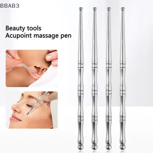 1pcs Double Head Acupuncture Pen Facial Reflexology Tools Stainless Steel Trigger Point Massager Tool Deep Tissue Massage Tool