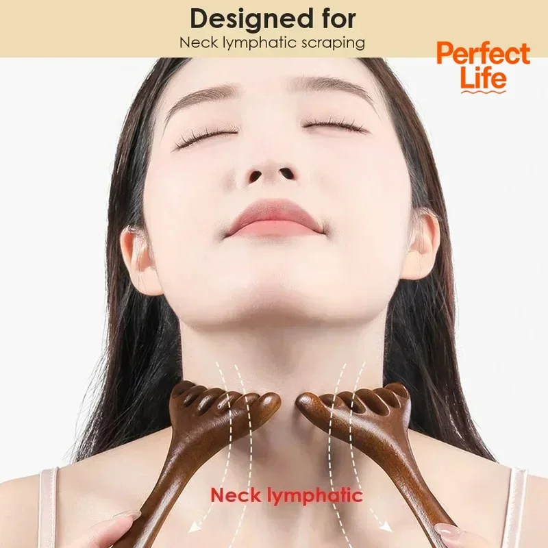1Pcs Massager Gua Sha Natural Golden Sandalwood Five-Claw Scalp Tool Back Scratcher Spa Handheld Meridian Massage Comb Hair Care - Image 4