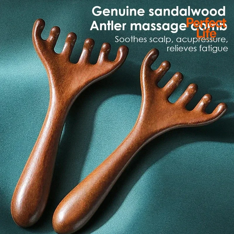 1Pcs Massager Gua Sha Natural Golden Sandalwood Five-Claw Scalp Tool Back Scratcher Spa Handheld Meridian Massage Comb Hair Care 1Pcs Massager Gua Sha Natural Golden Sandalwood Five-Claw Scalp Tool Back Scratcher Spa Handheld Meridian Massage Comb Hair Care