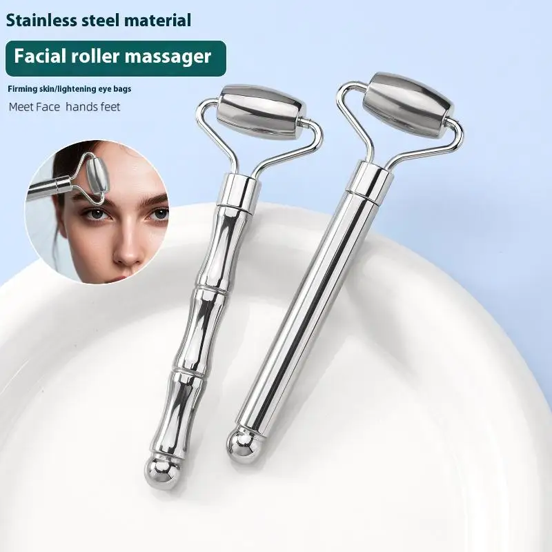 Facial Roller Gua Sha Beauty Face Neck Massage Tool Stainless Steel Skin Tightening Face Lifting Beauty Care Massage Roller Facial Roller Gua Sha Beauty Face Neck Massage Tool Stainless Steel Skin Tightening Face Lifting Beauty Care Massage Roller
