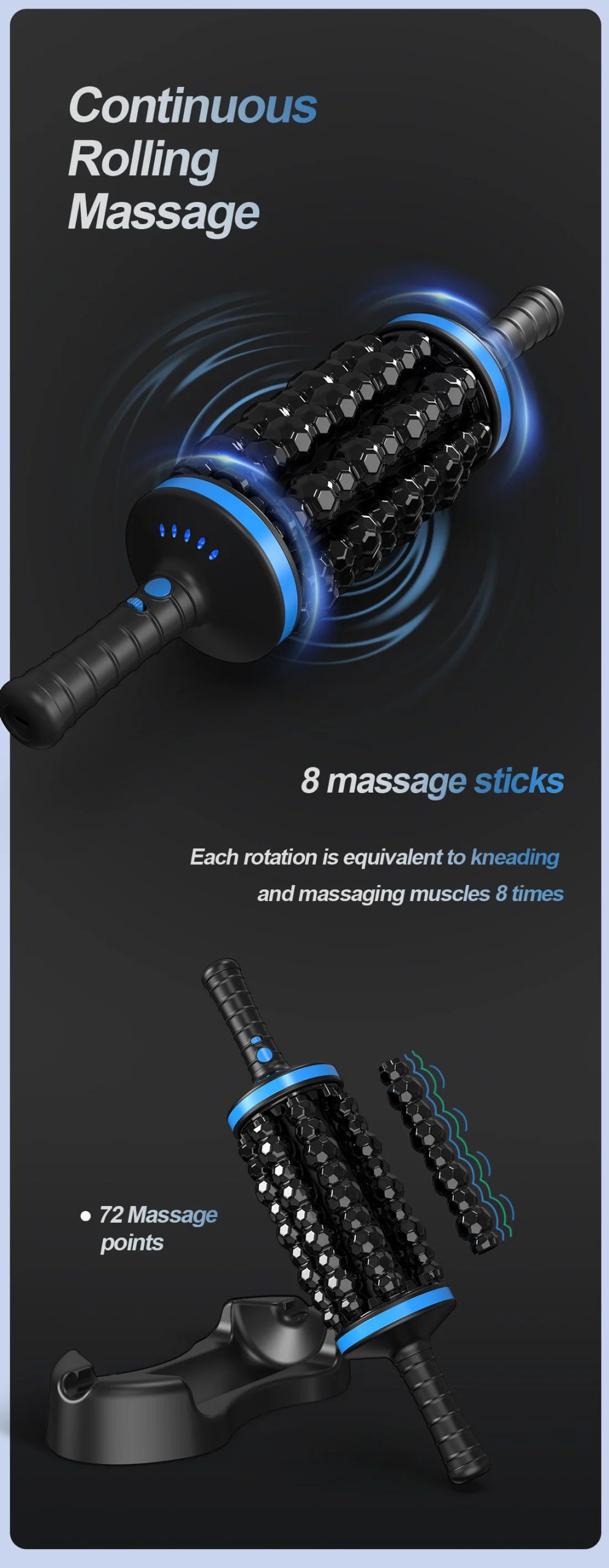 NEWGAGA Cordless Roller Body Massage Rechargeable Back Foot Leg Relaxer Vibrators Rolling Percussive Massager Muscle Relaxation NEWGAGA Cordless Roller Body Massage Rechargeable Back Foot Leg Relaxer Vibrators Rolling Percussive Massager Muscle Relaxation