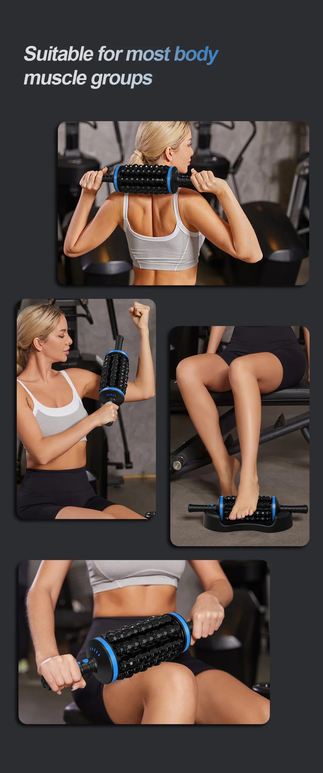 NEWGAGA Cordless Roller Body Massage Rechargeable Back Foot Leg Relaxer Vibrators Rolling Percussive Massager Muscle Relaxation NEWGAGA Cordless Roller Body Massage Rechargeable Back Foot Leg Relaxer Vibrators Rolling Percussive Massager Muscle Relaxation