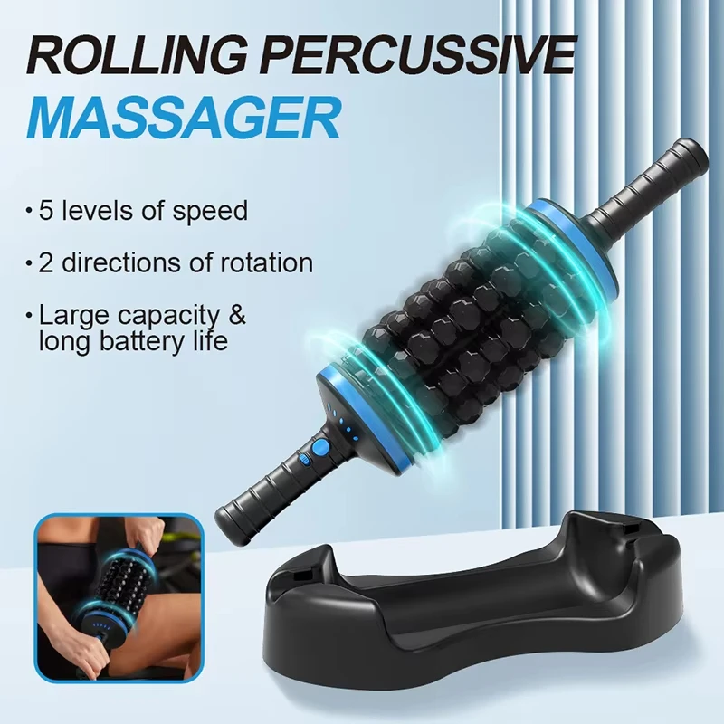 NEWGAGA Cordless Roller Body Massage Rechargeable Back Foot Leg Relaxer Vibrators Rolling Percussive Massager Muscle Relaxation - Image 3