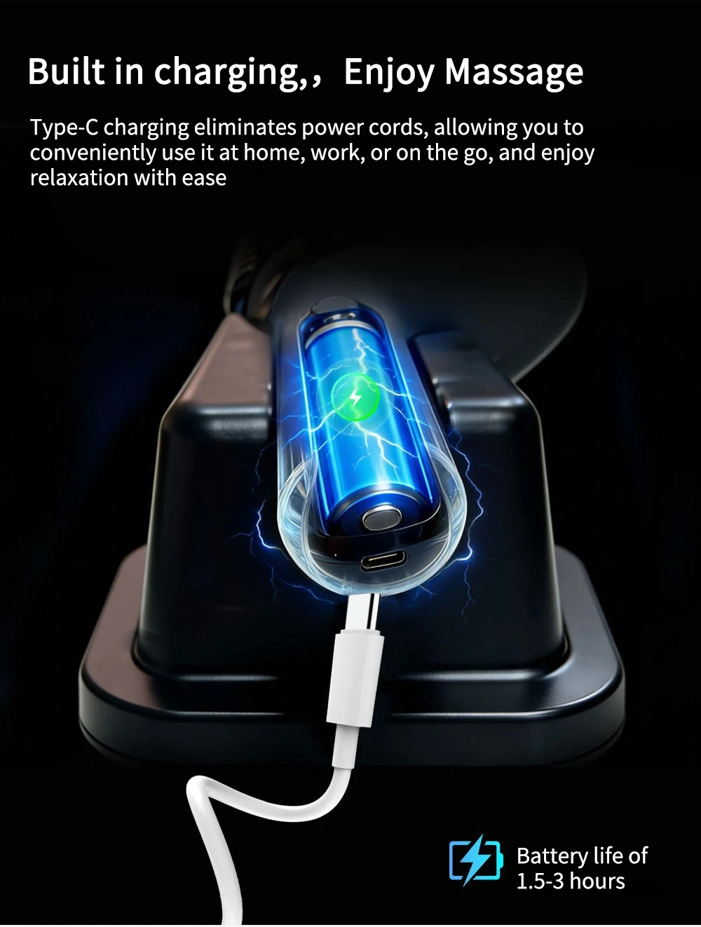Electric Roller Massage Impactor With Red Light Heat Function Deep Muscle Relaxation Relieves Overall Fatigue Rechargeable