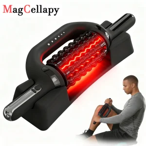 Electric Roller Massage Impactor With Red Light Heat Function Deep Muscle Relaxation Relieves Overall Fatigue Rechargeable