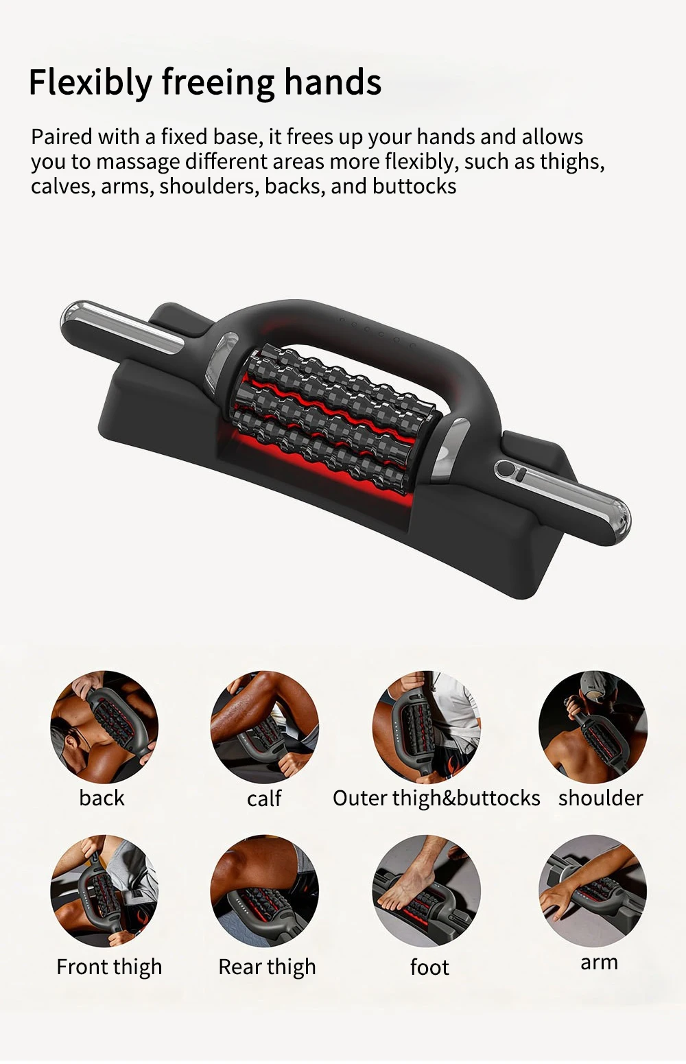 Electric Roller Massage Impactor With Red Light Heat Function Deep Muscle Relaxation Relieves Overall Fatigue Rechargeable