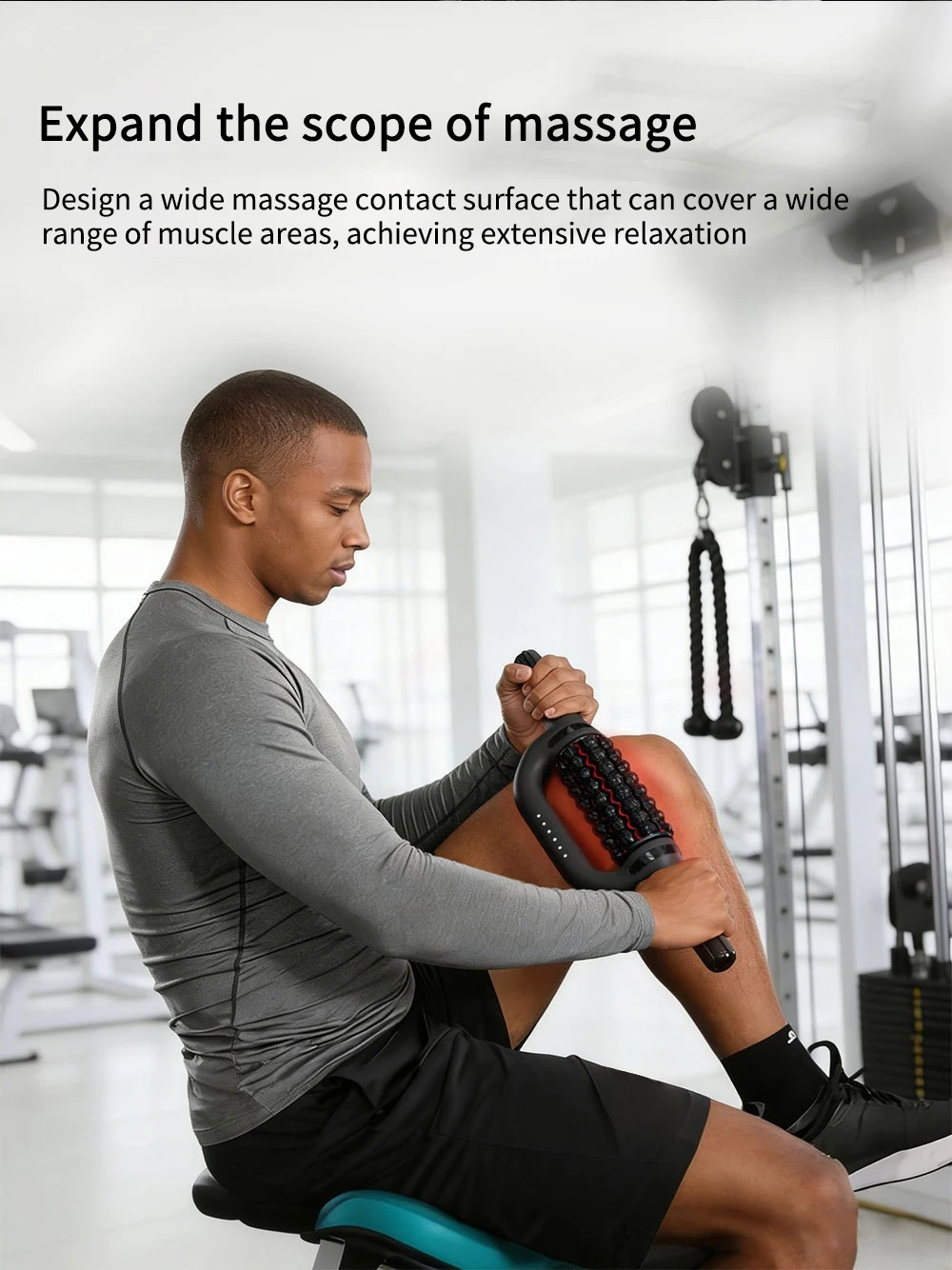 Electric Roller Massage Impactor With Red Light Heat Function Deep Muscle Relaxation Relieves Overall Fatigue Rechargeable