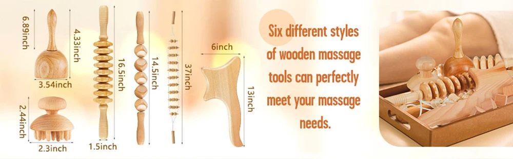 6 In 1 Wood Therapy Massage Tool Lymphatic Drainage Massager Anti Cellulite Fascia Massage Roller for Full Body Muscle relaxatio 6 In 1 Wood Therapy Massage Tool Lymphatic Drainage Massager Anti Cellulite Fascia Massage Roller for Full Body Muscle relaxatio