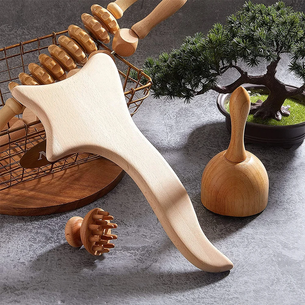 6 In 1 Wood Therapy Massage Tool Lymphatic Drainage Massager Anti Cellulite Fascia Massage Roller for Full Body Muscle relaxatio 6 In 1 Wood Therapy Massage Tool Lymphatic Drainage Massager Anti Cellulite Fascia Massage Roller for Full Body Muscle relaxatio