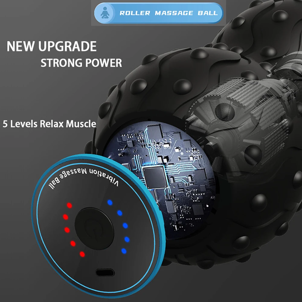Rechargeable 5 Gears Vibrating Massage Ball Portable Peanut Massager Vibrating Foam Roller For Fitness Mobility Yoga Relaxation Rechargeable 5 Gears Vibrating Massage Ball Portable Peanut Massager Vibrating Foam Roller For Fitness Mobility Yoga Relaxation