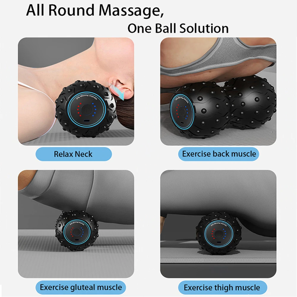 Rechargeable 5 Gears Vibrating Massage Ball Portable Peanut Massager Vibrating Foam Roller For Fitness Mobility Yoga Relaxation Rechargeable 5 Gears Vibrating Massage Ball Portable Peanut Massager Vibrating Foam Roller For Fitness Mobility Yoga Relaxation