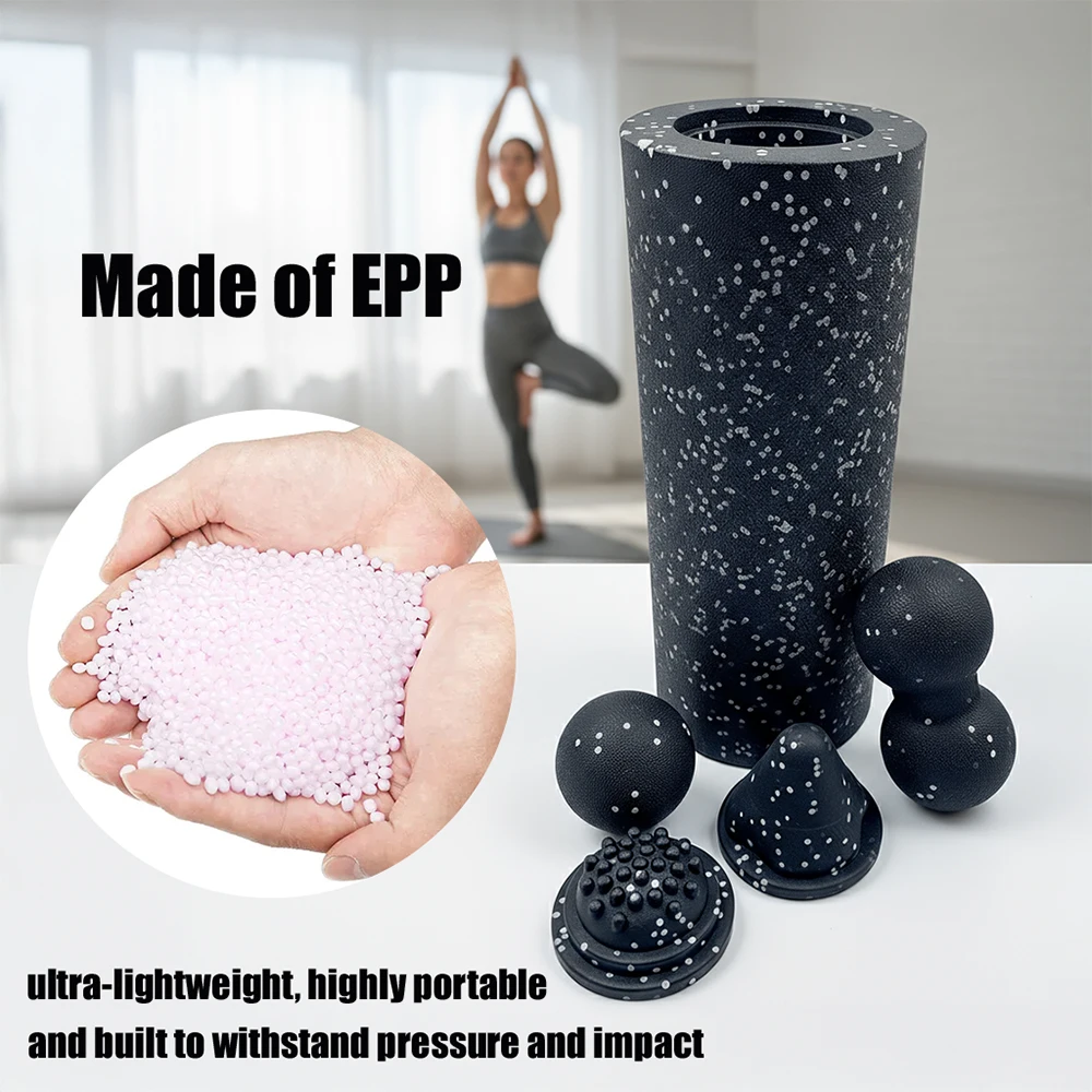 5-in-1 Fascia Roller Set Muscle Recovery Set-Vibrating Foam Roller&Peanut Massage Ball for Back,Neck,Leg Yoga Workout - Image 4