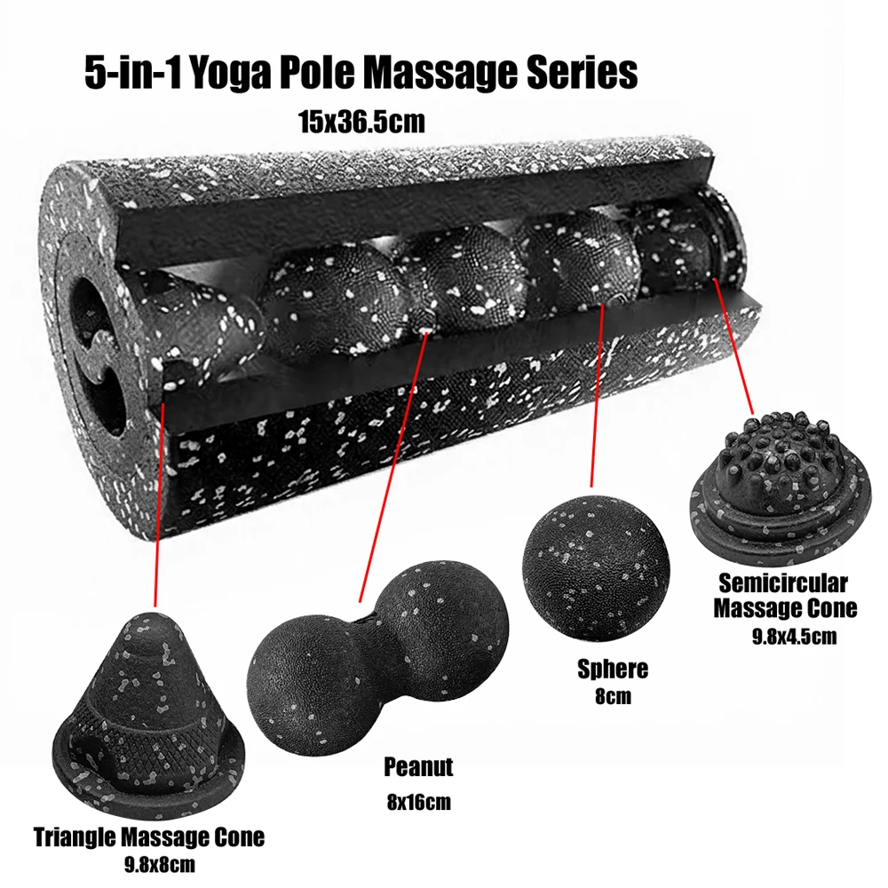 5-in-1 Fascia Roller Set Muscle Recovery Set-Vibrating Foam Roller&Peanut Massage Ball for Back,Neck,Leg Yoga Workout 5-in-1 Fascia Roller Set Muscle Recovery Set-Vibrating Foam Roller&Peanut Massage Ball for Back,Neck,Leg Yoga Workout