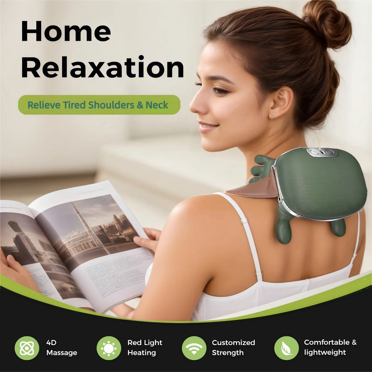 Electric Heated Massager For Neck Shoulder And Muscle Deep Tissue 4D Kneading Massage For Pain Relief Deep Tissue Massage Electric Heated Massager For Neck Shoulder And Muscle Deep Tissue 4D Kneading Massage For Pain Relief Deep Tissue Massage